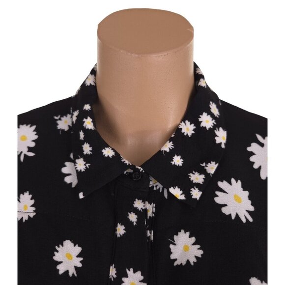 Maje Rafi Daisy Print Shirt Dress Size 1 S Womens Black Floral $445 - Picture 4 of 16